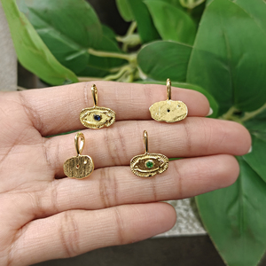 จี้สร้อยคอแฟชั่นรูปตาปีศาจสำหรับผู้หญิง ชุบทองเหลืองประดับพลอยเทอร์ควอยซ์ควอตซ์ เหมาะสำหรับใส่ทุกวัน เครื่องประดับขายดี - Product Image 6