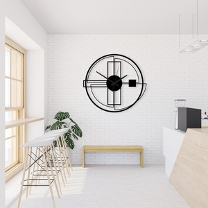 Modern Metal <b>Wall</b> <b>Clock</b> Geometric Circular Design Contemporary Abstract Timepiece Decorative Kitchen Living Room <b>Wall</b> <b>Decor</b> - Product Image 1