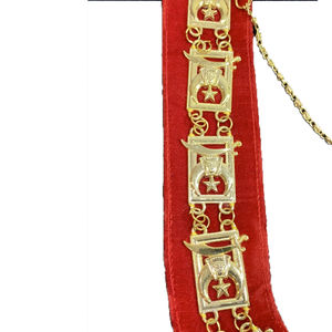 Collier d'officier de réglementation français de la franc-maçonnerie, broderie artisanale sur tissu, collier de cérémonie complet avec chaîne maçonnique - Product Image 5