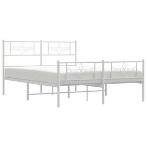 Cadre de lit double en acier thermolaqué blanc – Catégorie de produits : Lits métalliques - Product Image 3