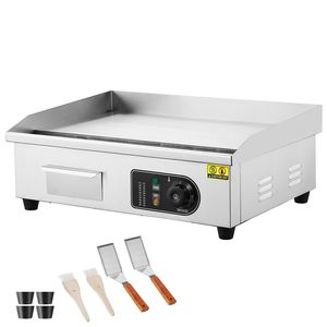 Piastra Elettrica Commerciale in Acciaio Inox 3200W, Griglia da Banco con Superficie Piatta, Temperatura Regolabile 122-572°F, 21.26 x 11.81 x 0.39 pollici - Product Image 1