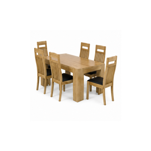 Ensemble de salle à manger ARTERRA Premium Modern Farmhouse en teck, table rectangulaire avec chaises à dossier haut pour la maison - Product Image 2