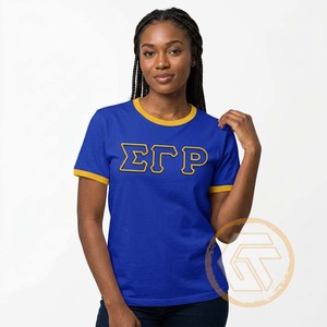 T-shirt de sororité Sigma Gamma Rho pour femmes, en mélange polyester/coton, haute qualité, respirant, séchage rapide, écologique, style grec - Product Image 2
