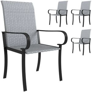 Set di 4 Poltrone Grigie per Soggiorno e Sala da Pranzo - Product Image 5