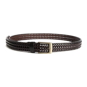 Ceinture en cuir véritable tressé de haute qualité, design premium, pour homme, respirante, tendance, sur mesure. - Product Image 2