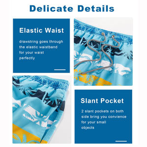 Shorts de Playa para Hombre con Protección UPF 50+, Diseño de Color Sólido, Elegantes y a la Moda, para la Playa, la Piscina o el Mar - Product Image 4