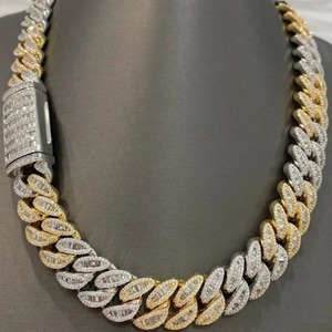 GRA Certified Hip Hop VVS Moissanite Diamond Baguette Cuban <b>Chain</b> <b>Iced</b> Out Miami Cuban Link <b>Chain</b> for Men_women - Product Image 1