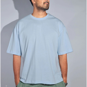 T-shirt en coton épais de haute qualité pour hommes, coupe oversize, épaules tombantes, style streetwear, vente en gros - Product Image 1