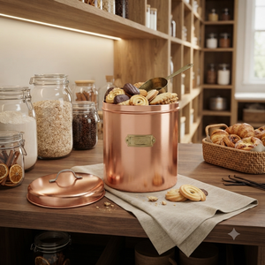 Pure Copper Kitchen Storage Canister with Lid Tea Coffee Sugar <b>Flour</b> <b>Container</b> Airtight Food Storage Jar Wholesale OEM ODM - Product Image 2