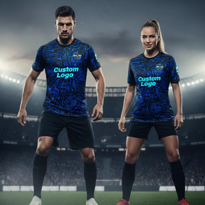 Uniforme de Fútbol Personalizado Soccer Glow Kingdom con Sublimación, Manga Corta, Secado Rápido, Efecto Luminoso Negro Verde Neón - Product Image 4