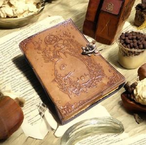 Celtic Cat <b>Leather</b> Grimoire: Handmade <b>Book</b> of Shadows - Product Image 5