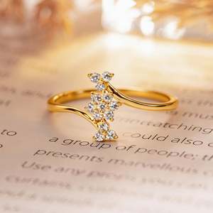 Hallmark Silver <b>Dainty</b> Flower Vine Gold Plated Casual <b>Ring</b> - Product Image 1