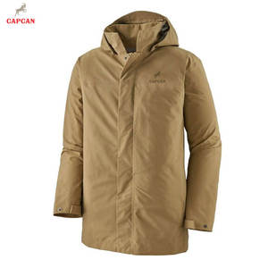 Chaqueta de Lluvia con Capucha para Hombre, Servicio OEM, Chaqueta de Invierno de Lona de Alta Calidad con Logotipo Frontal Personalizable en Venta - Product Image 2