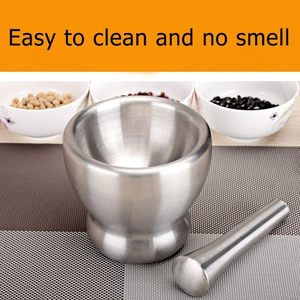 Premium Stainless Steel Alloy Steel Mortar and Pestle Durable Heavy Duty Spice <b>Grinder</b> for Kitchen Use - Product Image 5