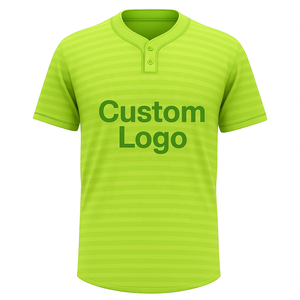 White Horizontal Pinstripes V-Neck <b>Henley</b> Collar Matching Yellow Trim Baseball Jersey 100%Polyester Custom Logo Breathable - Product Image 4