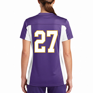 Camiseta de Fútbol Transpirable al por Mayor para Mujer, Camiseta de Entrenamiento de Fútbol para Mujer, Camiseta de Fútbol con Cuello en V Ligera para Mujer - Product Image 2