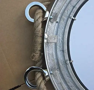 Nautical Roped Porthole <b>Mirror</b> Aluminum Wall Hanging Decorative <b>Mirror</b> for Coastal Vintage Home Decor - Product Image 1
