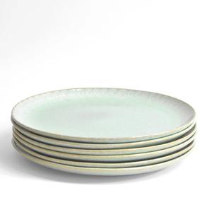 Plato de Cena de Cerámica con Acabado Glaseado Menta Fresca, Textura Suave Moteada, Borde Brillante, Vajilla Resistente para el Hogar Moderno - Product Image 3