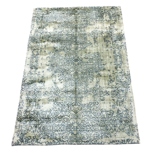 Alfombra de Lana Tejida a Mano, Estilo Vintage, Desgastada, Personalizada, Transicional, Beige y Gris, de Pelo Corto, para Hogares Modernos - Product Image 3