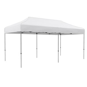Tenda a Baldacchino Pop-up 2.9m x 5.8m per Esterni, Facile da Montare, con Altezza Regolabile a 3 Livelli e Borsa con Ruote, Bianca - Product Image 1