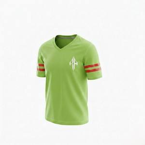 Camiseta de Fútbol Americano de Manga Corta para Hombre, de Primera Calidad, Transpirable, Cuello en V, Sólida, Talla Grande, de Secado Rápido, Personalizable - Product Image 5