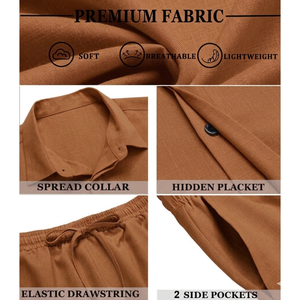 Wholesale Custom New Fashion Summer Co-ord <b>Set</b> For Men's Short Sleeves Solid Pattern Shorts <b>Sets</b> Breathable Co-ord <b>Set</b> Men's - Product Image 4