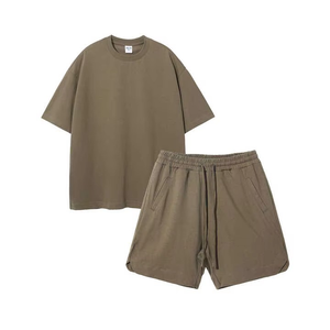 Ensemble short et t-shirt pour homme, imprimé sur mesure, surdimensionné, sérigraphie vintage, effet délavé, 100% coton - Product Image 5