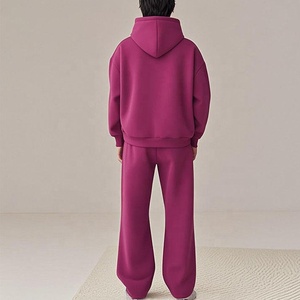 Custom Baggy Tracksuit Men's <b>Oversized</b> Streetwear Sweat Set Solid Eco-Friendly Hoodie <b>Jogger</b> Pants Logo Printing Private Label - Product Image 6