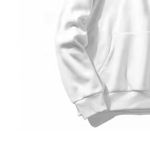 <b>Men's</b> <b>White</b> Solid Zip-Up Oversized Hoodie <b>Sweatshirt</b> with Kangaroo Pocket Drawstring Casual Eco-Friendly 300g Cotton - Product Image 2