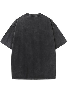 เสื้อยืดโอเวอร์ไซส์สีพื้นสไตล์วินเทจย้อมสีแบบแอซิดวอช ผ้าฝ้าย 100% คอกลม แขนสั้น สวมใส่สบายๆ สไตล์สตรีทแวร์ เป็นมิตรต่อสิ่งแวดล้อม - Product Image 5