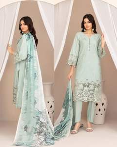 Ensemble 3 pièces en lawn brodé et cousu Shahid Tawakkal Nazifa 2026 avec dupatta en tissu slub numérique pour soirée, sans plis, séchage rapide - Product Image 2