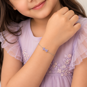 925 Sterling Silver <b>Bow</b> with Purple Enamel Accent High Polish Minimalist Cute Style Jewelry for Girls Kids Daily Wear Bir - Product Image 1