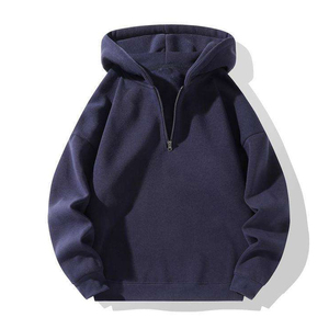 เสื้อฮู้ดดี้พรีเมียมผ้าฝ้าย 100% แบบซิป ¼ ตัว  ลำลอง สกรีนลายได้ตามสั่ง สวมใส่สบาย ยูนิเซ็กซ์ ขายส่งจำนวนมาก รับสกรีนโลโก้ส่วนตัว - Product Image 3