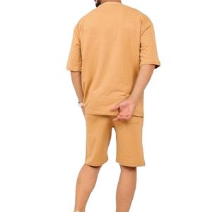 Ensemble court pour homme en polyester, t-shirt et short, ensemble de survêtement sportif respirant, tenue décontractée d'été - Product Image 4