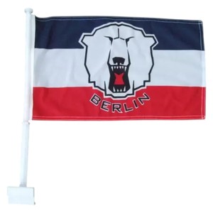 Bandera de Coche de los Berlin Bears, Asta de Acrílico, Poliéster Rectangular, Impresión Digital, Duradera, para Uso Deportivo y Actividades Promocionales - Product Image 1