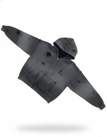 Sweat à capuche zippé pour homme de haute qualité 500 GSM en molleton coupe classique 100 % coton anti-plis respirant brodé sur toute la surface