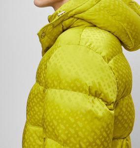 High Quality Light Color Men's Winter Puffer Jacket with Zipper Closure Print Pattern Waterproof & Breathable Thick Soft Shell - Product Image 3