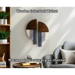 Minimalist Circular Wall Sculpture Bamboo Wooden Abstract Geometric Home Decor Living Room Art Piece Single-Piece Package - Product Image 2