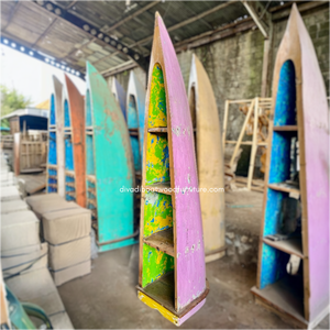 Estante o Librería de Madera de Barco Reciclada en Color Natural para Decoración de Hogar, Villa o Resort, Venta al Por Mayor - Product Image 3