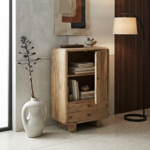 Teak Wood Storage <b>Drawers</b> Natural Solid Wooden Cabinet Luxury Display Chest Traditional Living Room Sideboard Home Furniture Box - Product Image 2