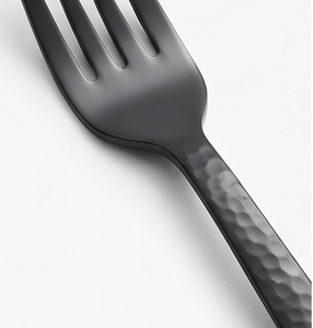 Ensemble de couverts en acier inoxydable noir martelé, finition miroir, pour les repas quotidiens, les cafés, les hôtels, les restaurants et la table moderne. - Product Image 2