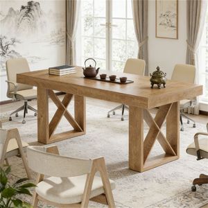 Scrivania in Legno per Ufficio o Studio, Multifunzionale con Design Elegante, Adatta anche come Tavolo da Pranzo - Product Image 3