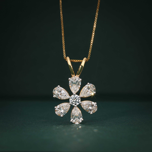 Ensemble de boucles d'oreilles pendantes en or jaune 14 carats avec diamant taille poire, certifié, cultivé en laboratoire, bijoux ethniques de mariage et de fiançailles - Product Image 1