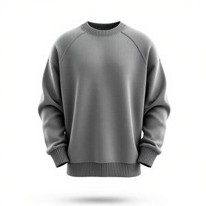 เสื้อสเวตเชิ้ตคอกลมผู้ชาย สีพื้น ผ้าถัก คอตตอน ทรงโอเวอร์ไซส์ แขนปกติ สำหรับฤดูใบไม้ร่วง ปักโลโก้ตามสั่ง - Product Image 5
