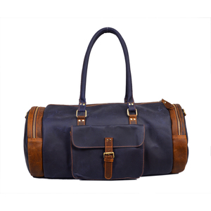 New Style Genuine Leather Shoulder Duffle <b>Bag</b> Short Distance <b>Trip</b> Travel <b>Bag</b> Available At Low Price - Product Image 1