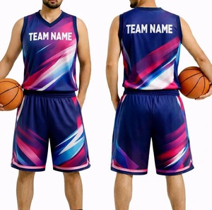 Conjunto de Uniforme de Baloncesto Sublimado Personalizado, Uniforme de Equipo Masculino, Uniforme Deportivo con Tie Dye Naranja y Azul, Transpirable - Product Image 4