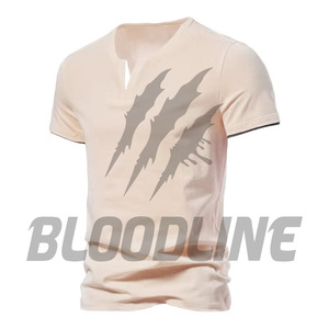 เสื้อยืดคอกลมแขนสั้นผู้ชายสีทึบแบบถักลำลองทรงปกติสีดำ - Product Image 4