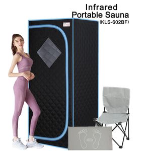 Tenda Sauna a Infrarossi Portatile Nera a Grandezza Naturale con Tappetino Riscaldante per Piedi e Telecomando, Spa Personale Domestica 110V - Product Image 4