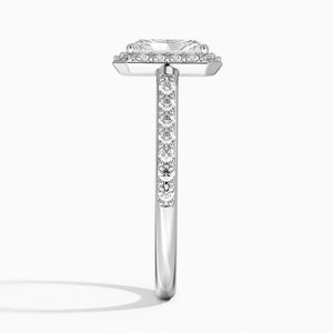 Anillo BOJ 099 con Corte Radiante, Plata 925, Engaste de Puntas con Halo, Anillo Solitario con Diamante de 2ct, Color D, VVS1, Moissanita, Certificado GRA - Product Image 3
