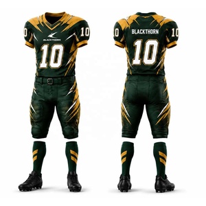 Ensemble de maillots de football américain personnalisés avec nom imprimé sur le devant, sublimation, maille respirante, manches courtes, col en V, taille plus, uniforme adulte - Product Image 3